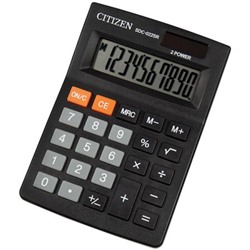 Калькулятор CITIZEN 10 разрядов SDC-022SR (88х127х23 мм) черный, 2 питания CITIZEN