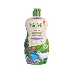 Экологичное средство для мытья посуды, овощей и фруктов c эфирным маслом лаванды BioMio, 450 мл