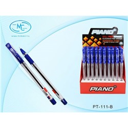 Ручка шариковая масляная PT-111-B "PIANO" Finegrip синяя, 0.5мм игольчатый наконечник Piano