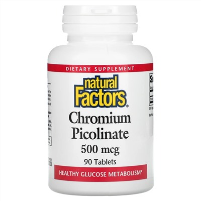 Natural Factors, Chromium Picolinate, 500 mcg, 90 Tablets