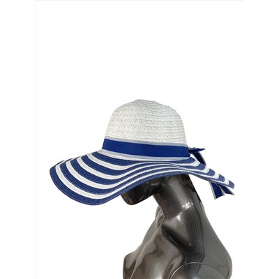 Летняя женская соломенная шляпа, цвет синий