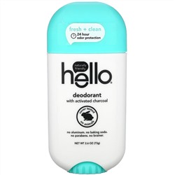 Hello, Deodorant with Activated Charcoal, Fresh + Clean , 2.6 oz (73 g)