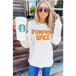 Белый пуловер с надписью: PUMPKIN SPICE