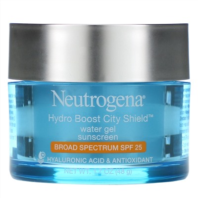 Neutrogena, Hydro Boost City Shield, солнцезащитное средство на гелевой основе, SPF 25, 48 г (1,7 унции)