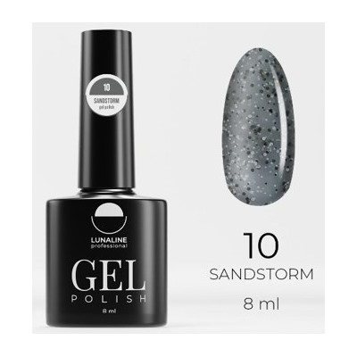 LunaLine Гель-лак для ногтей Sand Storm тон 10 серый 8 мл