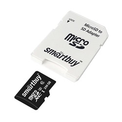 Карта флэш-памяти MicroSD 256 Гб Smart Buy +SD адаптер (class 10) PRO U3