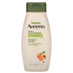 Aveeno, "Природные активные компоненты", увлажняющий гель для душа с йогуртом для ежедневного использования, абрикосово-медовый, 18 жидких унций (532 мл)
