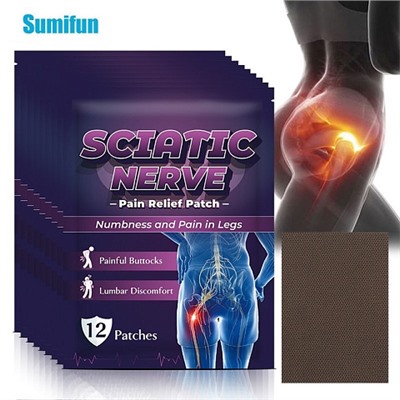 Пластырь Sumifun SCIATIC NERVE для снятия боли в седалищном нерве, мышцах, 12 шт