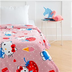 Плед Павлинка Hello Kitty  Клубнички 100х150см, аэрософт 190г/м, пэ100%