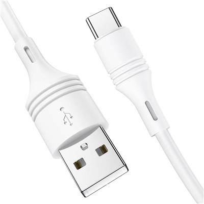 Кабель USB - Type-C Borofone BX43 CoolJoy  100см 3A  (white)