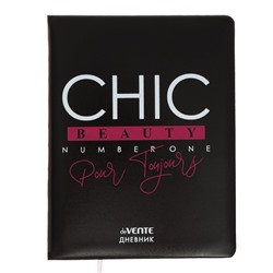 Дневник универсальный для 1-11 класса Chic, твёрдая обложка, искусственная кожа, с поролоном, ляссе, 80 г/м2