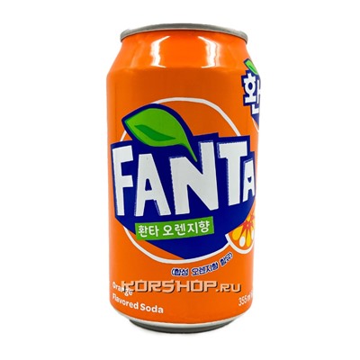 Газированный б/a напиток со вкусом апельсина Orange Flavored Soda Fanta, Корея, 355 мл Акция