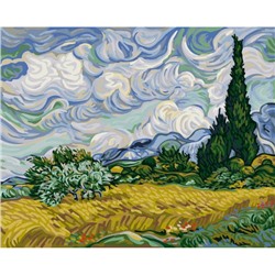 Картина по номерам 40х50 см "Винсент ван Гог, Пшеничное поле с кипарисами" живопись с красками и кистью MET-PNB/PL-002 ФРЕЯ