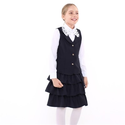 Школьный костюм для девочек, цвет тёмно-синий, рост 146 см