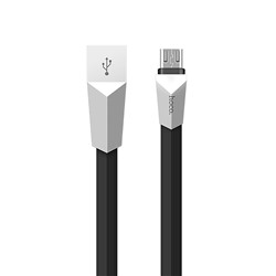 Кабель USB - micro USB Hoco X4 Zinc alloy rhombic (повр. уп.)  120см 2,4A  (black)