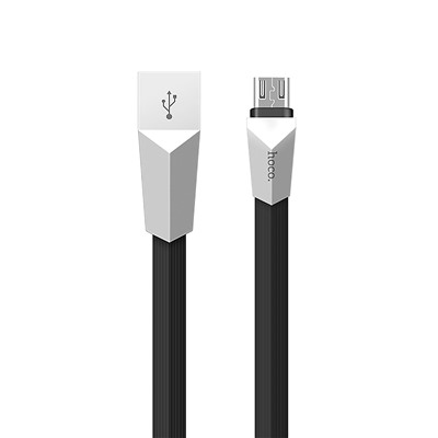 Кабель USB - micro USB Hoco X4 Zinc alloy rhombic (повр. уп.)  120см 2,4A  (black)