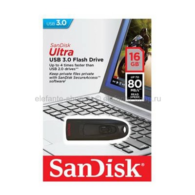 Флеш-накопитель USB 3.0 16GB SanDisk Ultra Black (UM)