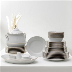 Сервиз столовый фарфоровый «Классик», 37 предметов, 4 вида тарелок