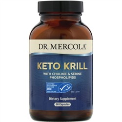 Dr. Mercola, Keto Krill, криль с фосфолипидами холина и серина, 60 капсул