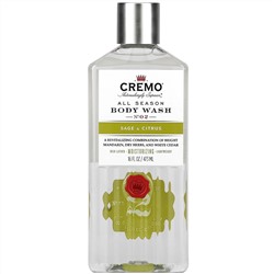 Cremo, All Season, Body Wash, No. 2, Sage & Citrus, 16 fl oz (473 ml)