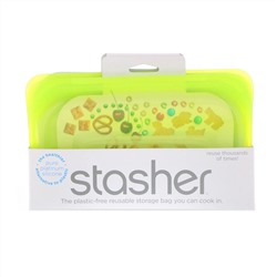 Stasher, Многоразовый силиконовый пищевой контейнер, для малых размеров, цвет лайма, 9,9 ж. унц. (293,5 мл)
