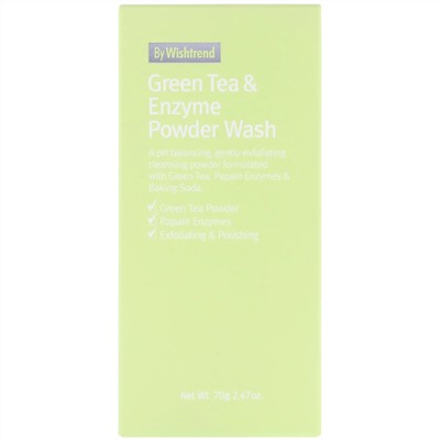 Wishtrend, Энзимная пудра для умывания с зеленым чаем, 70 г (2,47 унции)