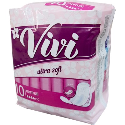 Гигиенические прокладки VIVI NORMAL ULTRA SOFT, 10 шт, 3 капли, 225 мм, Гигиенические прокладки VIVI NORMAL ULTRA, 10 шт, 3 капли, 225 мм