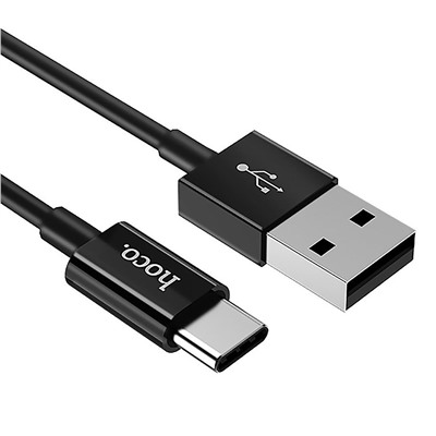 Кабель USB - Type-C Hoco X23 Skilled (повр. уп.)  100см 2,1A  (black)