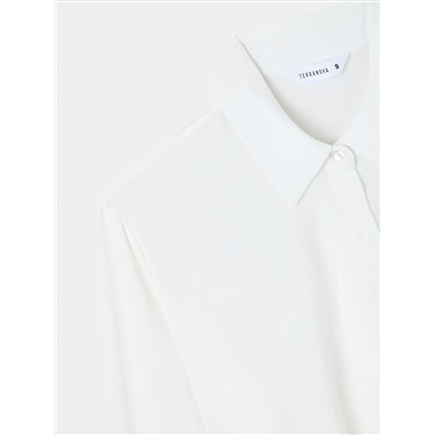 Простая блузка с запахом Белая шерсть
