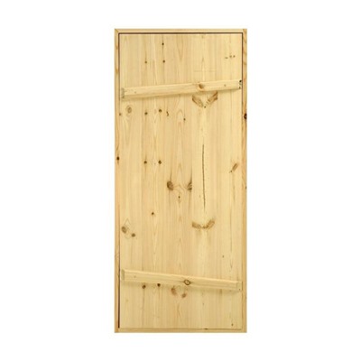 Дверной блок для бани, 160×70см, из сосны, на клиньях, массив, "Добропаровъ"