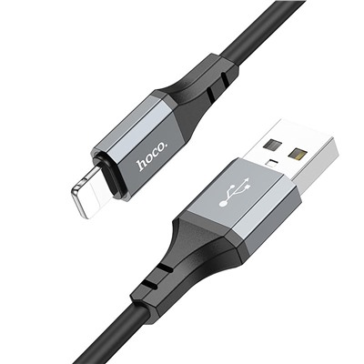 Кабель USB - Apple lightning Hoco X86 Spear  100см 2,4A  (black)
