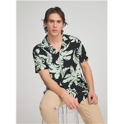 Рубашка с принтом «пальмы» бирюзовый