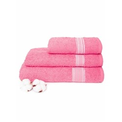 Набор махровых полотенец "Трио"-розовый 3 шт (40*70 см, 50*90 см,70*130 см) в индив. упак. хлопок 100%