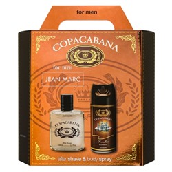 Набор подарочный JEAN MARC COPACABANA 2 предмета: (Дезодорант спрей 150мл +лосьон п/бритья 100мл) в сумке-картоне