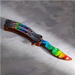 Сувенир деревянный «Нож Бабочка» радужный