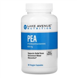 Lake Avenue Nutrition, ПЭА (пальмитоилэтаноламид), 300 мг, 90 растительных капсул