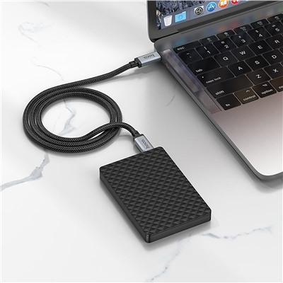 Кабель USB 4.0 Hoco US05 Thunderbolt 4 Pro (20Gbps) 100W 200см 5A  (black)