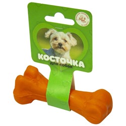 Игрушка "Кость литая" малая Зооник, 11 см, пластикат, оранжевая