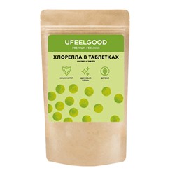 Морская водоросль, хлорелла / Chlorella pressed in tab form Ufeelgood, 100 г