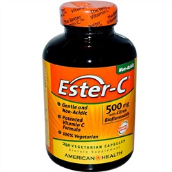 American Health, Ester-C с цитрусовыми биофлавоноидами, 500 мг, 240 вегетарианских капсул