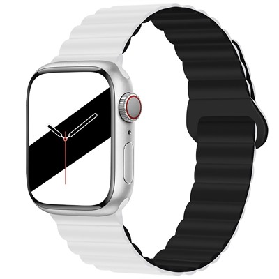 Ремешок - ApW32 Apple Watch 42/44/45/49 mm силикон на магните (white/black)