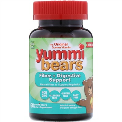 Hero Nutritional Products, Yummi Bears, Fiber + Digestive Support, 60 Yummi Bears
