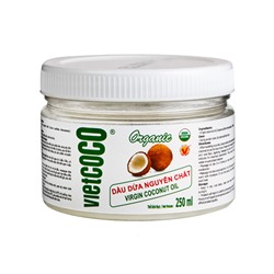 Кокосовое масло нерафинированное, холодного отжима VietCOCO, 250 мл