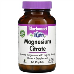 Bluebonnet Nutrition, Magnesium Citrate, 400 mg, 60 Caplets