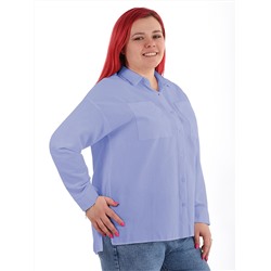 Рубашка классическая синего цвета женская больших размеров