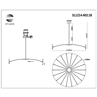 SL1214.402.18 Светильник потолочный ST-Luce Черный/Черный G9 18*5W 4000K