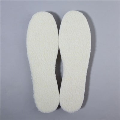 Стельки для обуви, утёпленные, двухслойные, универсальные, р-р RU до 46 (р-р Пр-ля до 46), 29 см, пара, цвет белый