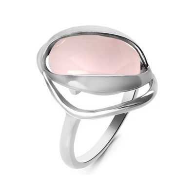 Кольцо из серебра розовый кварц, МЦВА10