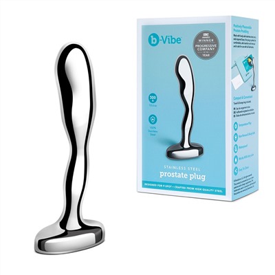 Стальной стимулятор простаты Stainless Steel Prostate Plug - 11,5 см.