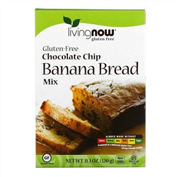Now Foods, Шоколадно-банановый хлеб, смесь, без глютена, 11,3 унц. (320 г)